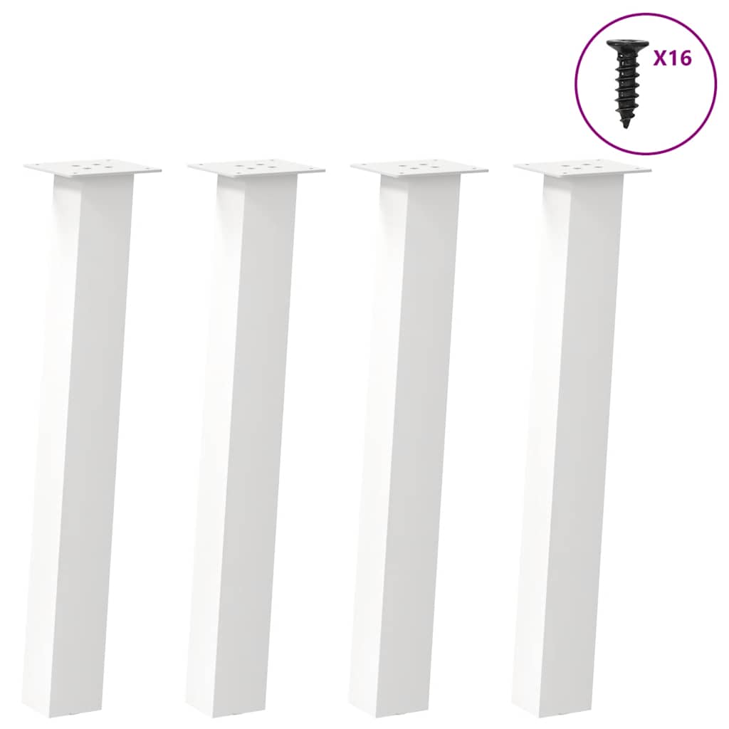 vidaXL Patas para consola (4 unidades), color blanco, 72 cm, acero