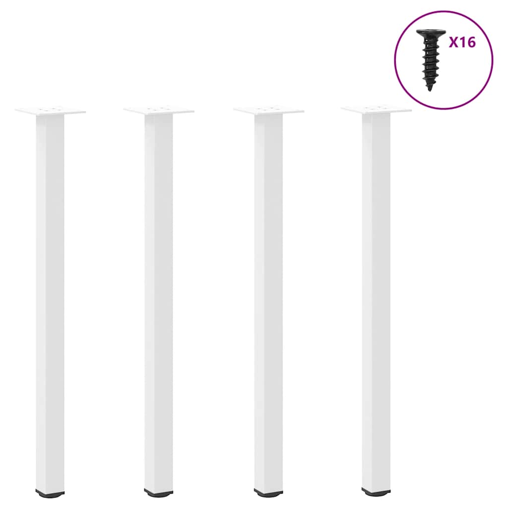 vidaXL Patas para consola (4 unidades), color blanco, 72-74 cm, acero