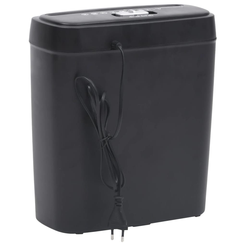 vidaXL Aktenvernichter 6 Blatt Streifenschnitt Schwarz - Image 3