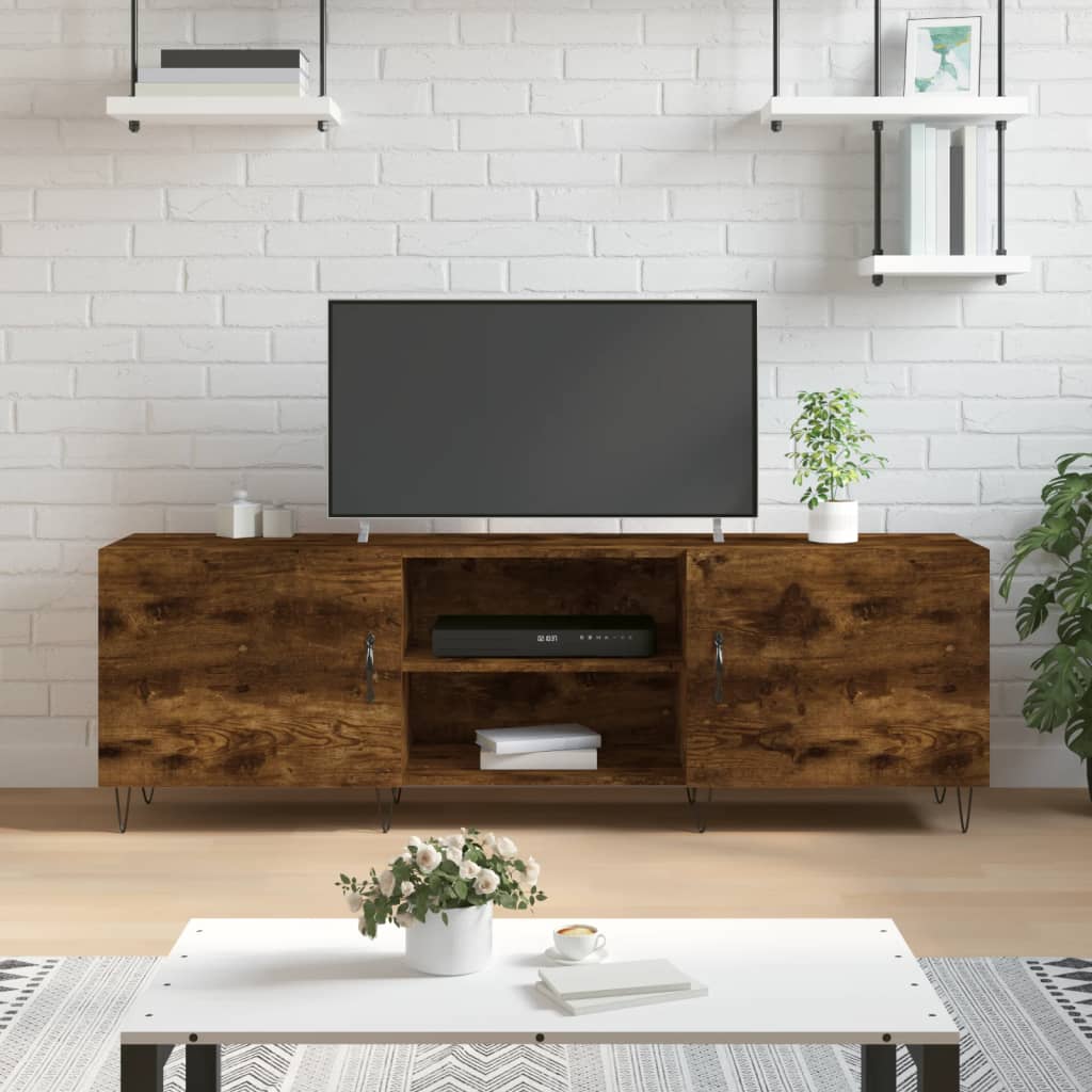 vidaXL Mueble de TV madera de ingeniería roble ahumado 150x30x50 cm