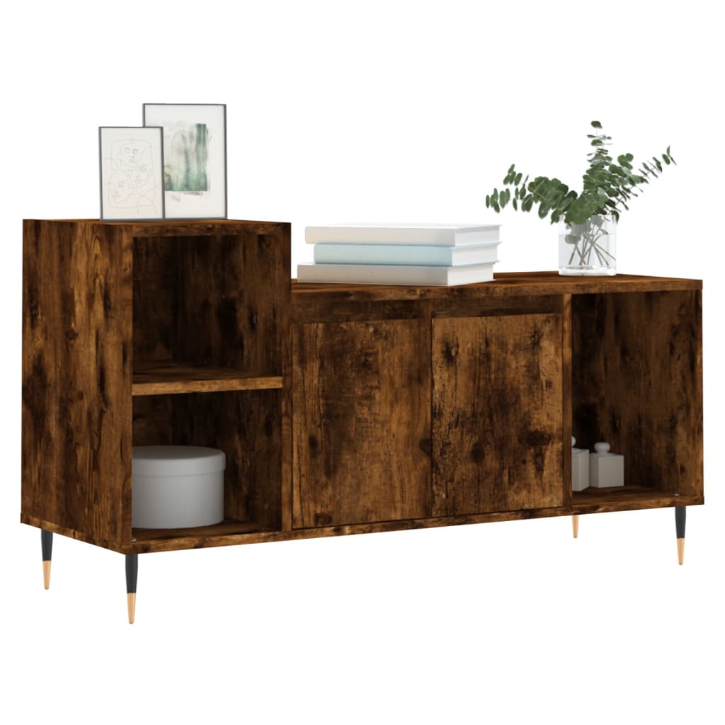 vidaXL Mueble para TV madera contrachapada roble ahumado 100x35x55 cm - Image 3