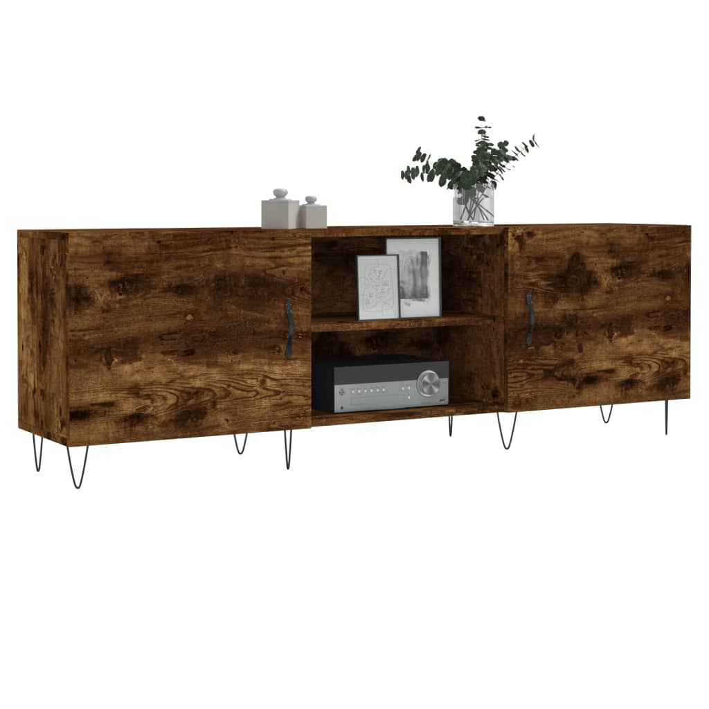 vidaXL Mueble de TV madera de ingeniería roble ahumado 150x30x50 cm - Image 3