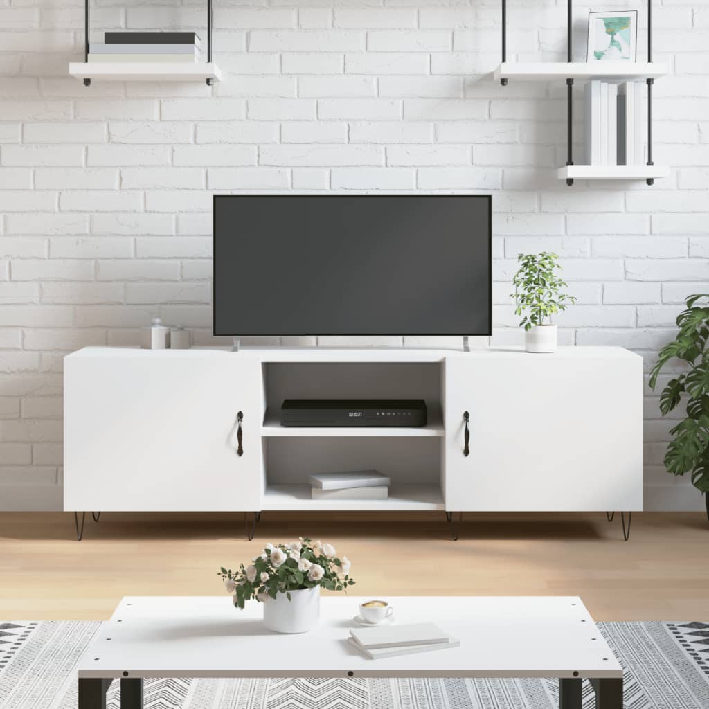 vidaXL Mueble para TV madera de ingeniería blanco 150x30x50 cm
