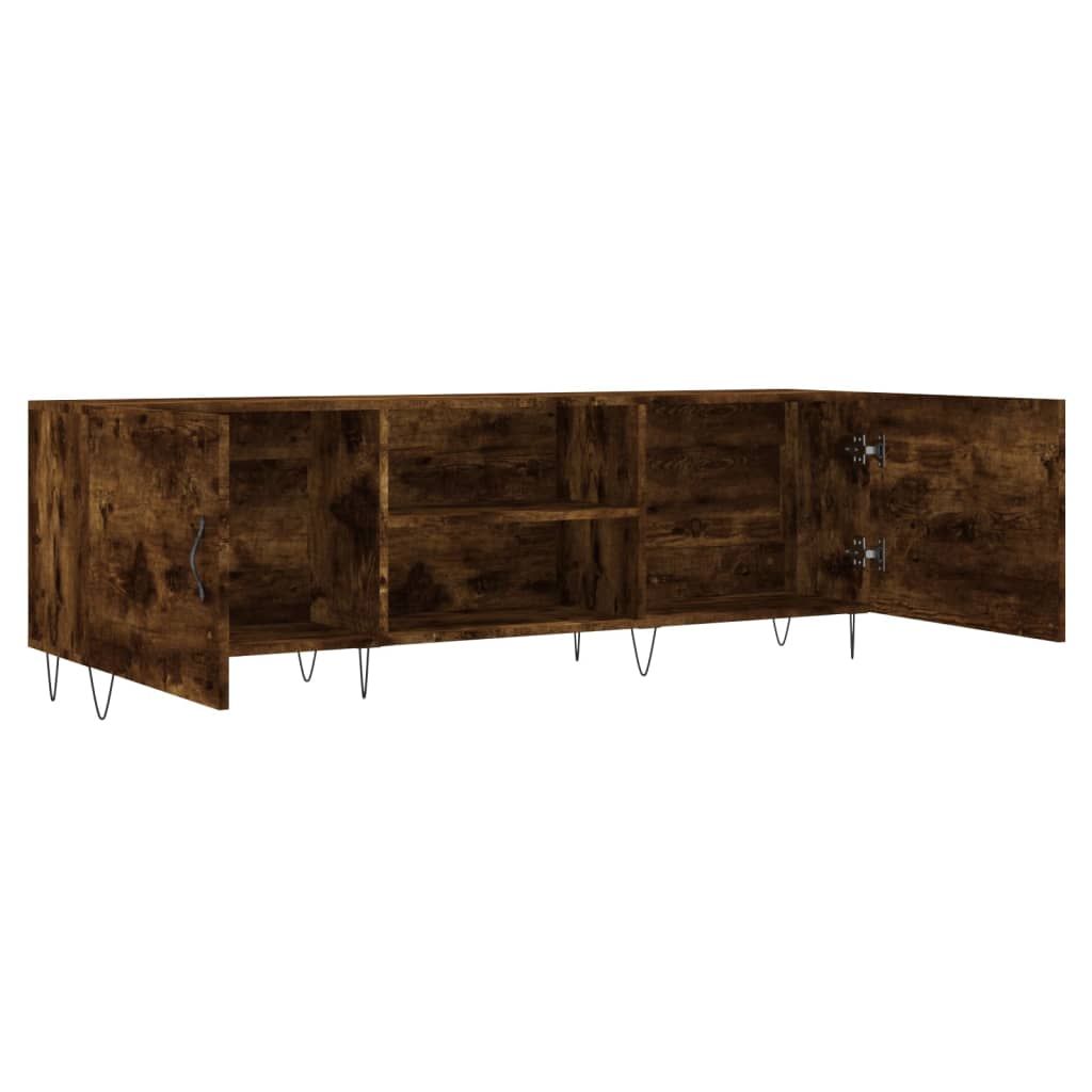 vidaXL Mueble de TV madera de ingeniería roble ahumado 150x30x50 cm - Image 6