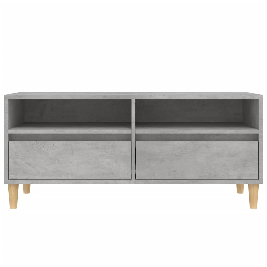 vidaXL Meuble TV gris béton 100x34,5x44,5 cm bois d'ingénierie - Image 6