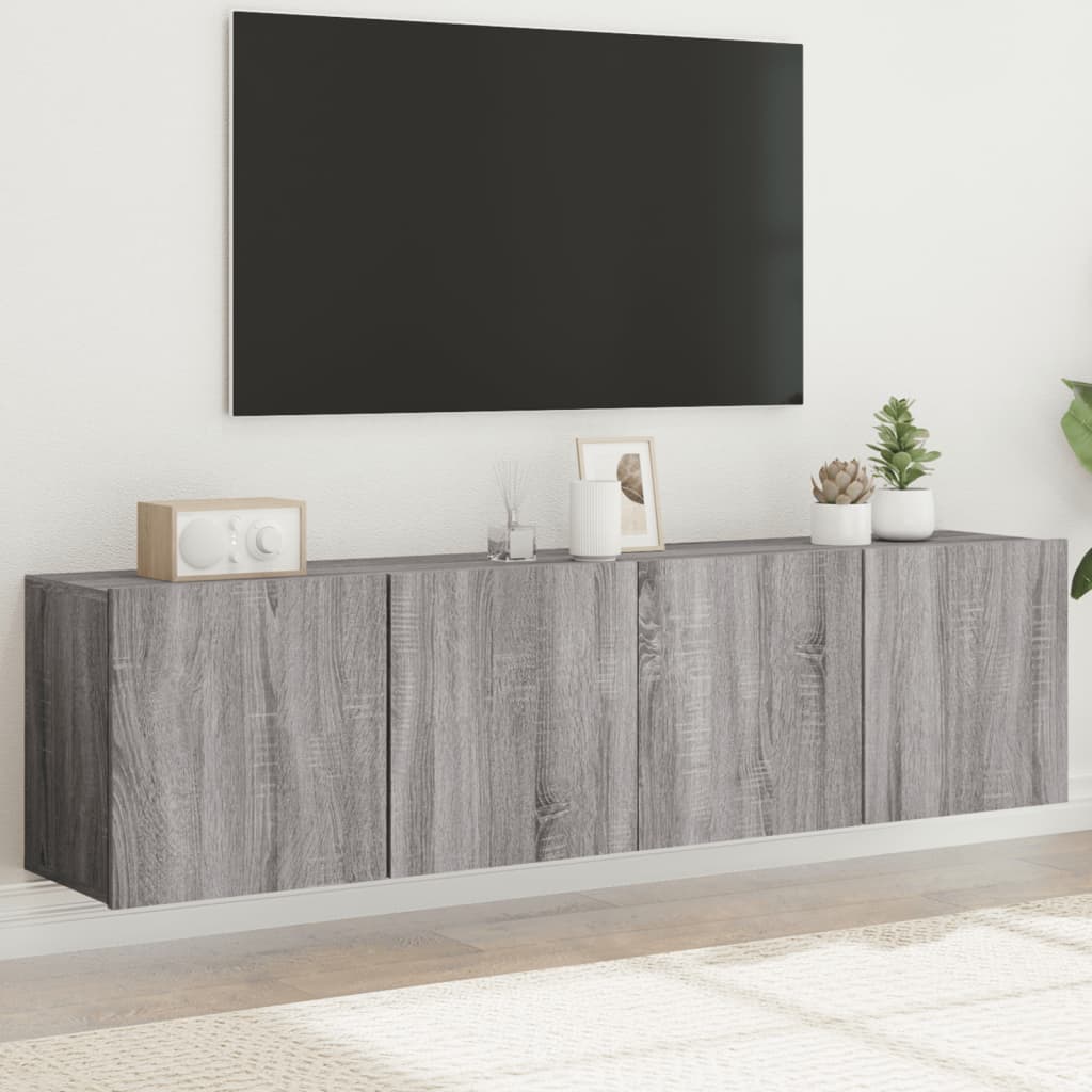 vidaXL Muebles para TV de pared 2 unidades gris Sonoma 80x30x41 cm