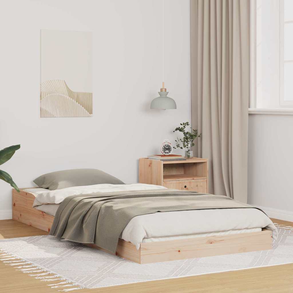 vidaXL Estructura de cama Marrón 75 x 190 cm Madera maciza de pino