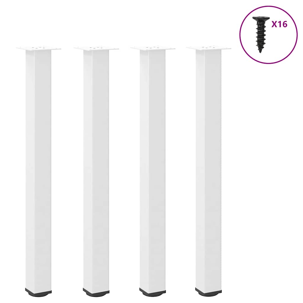 vidaXL Patas para mesa de bar (4 unidades), color blanco, 90-92 cm, acero