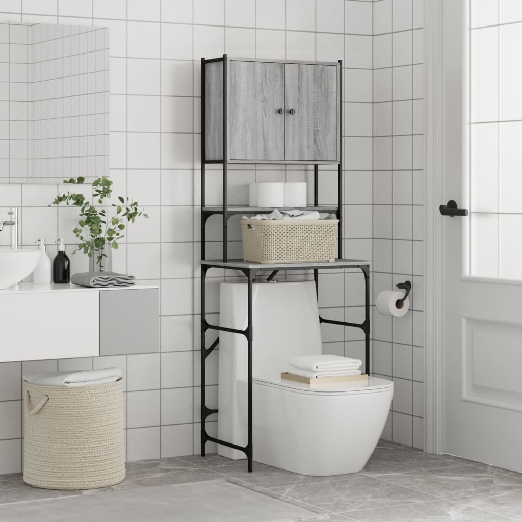 vidaXL Waschmaschinenschrank Grau Sonoma-Eiche 68x48,5x194 cm - Image 4