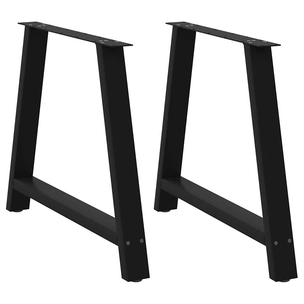 vidaXL Patas para mesa de comedor en forma de A (2 unidades), color negro, 90 x (72-73) cm, acero