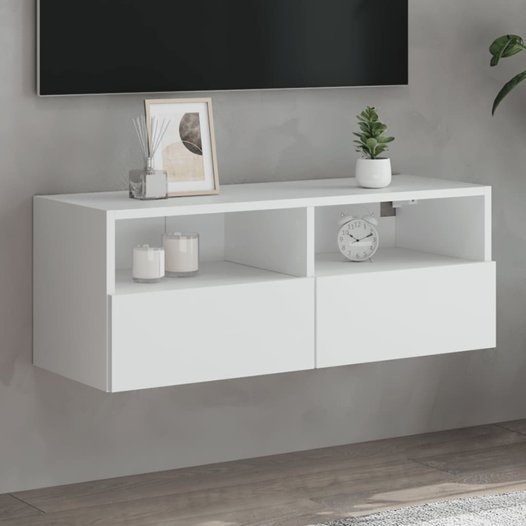 vidaXL Mueble de pared para TV madera de ingeniería blanco 80x30x30 cm