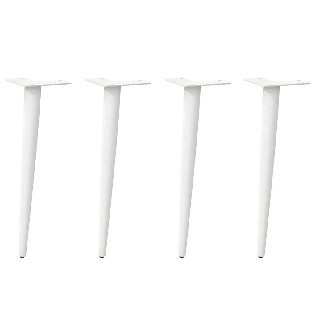 vidaXL Patas para mesa de centro cónicas (4 unidades), color blanco, 42-43 cm, acero