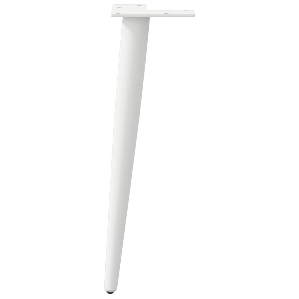 vidaXL Patas para mesa de centro cónicas (4 unidades), color blanco, 42-43 cm, acero - Image 5