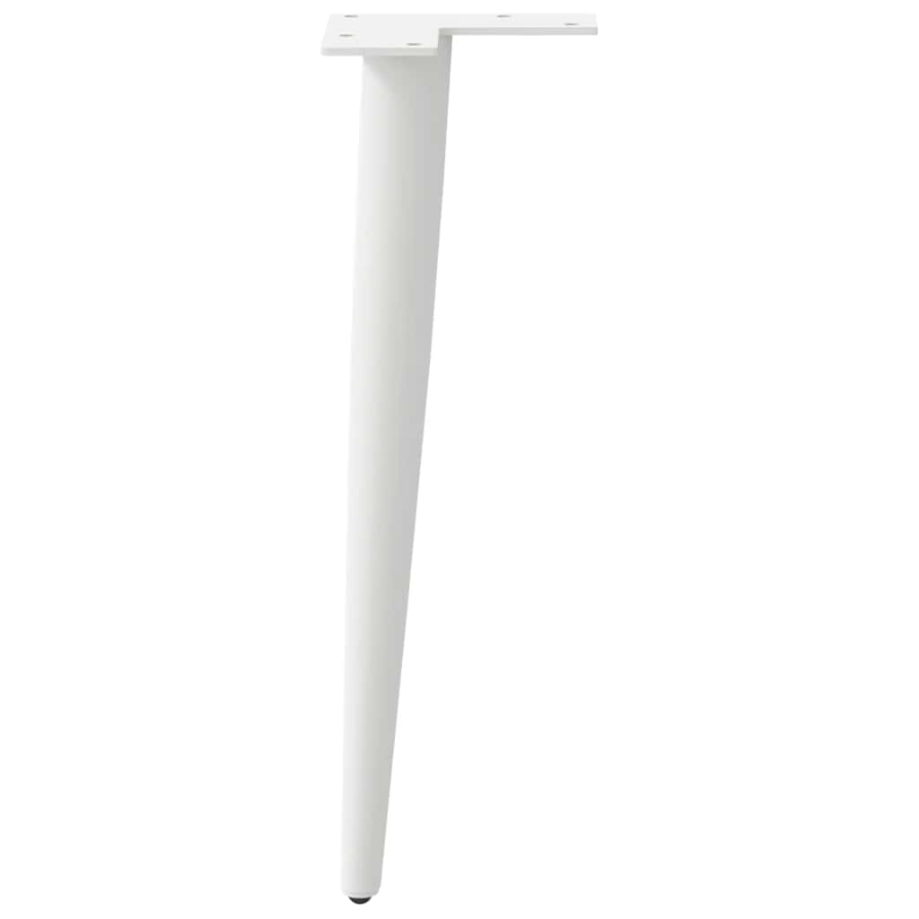 vidaXL Patas para mesa de centro cónicas (4 unidades), color blanco, 42-43 cm, acero - Image 6