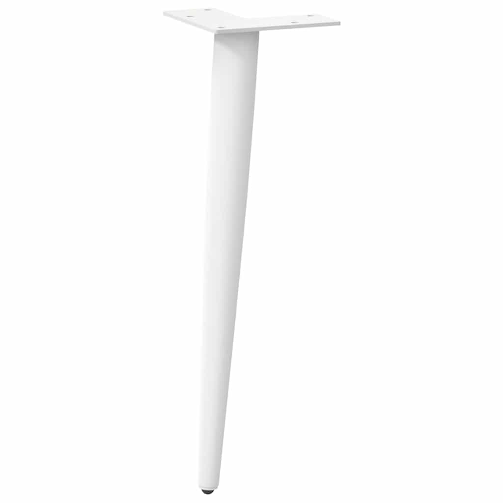 vidaXL Patas para mesa de centro cónicas (4 unidades), color blanco, 42-43 cm, acero - Image 4