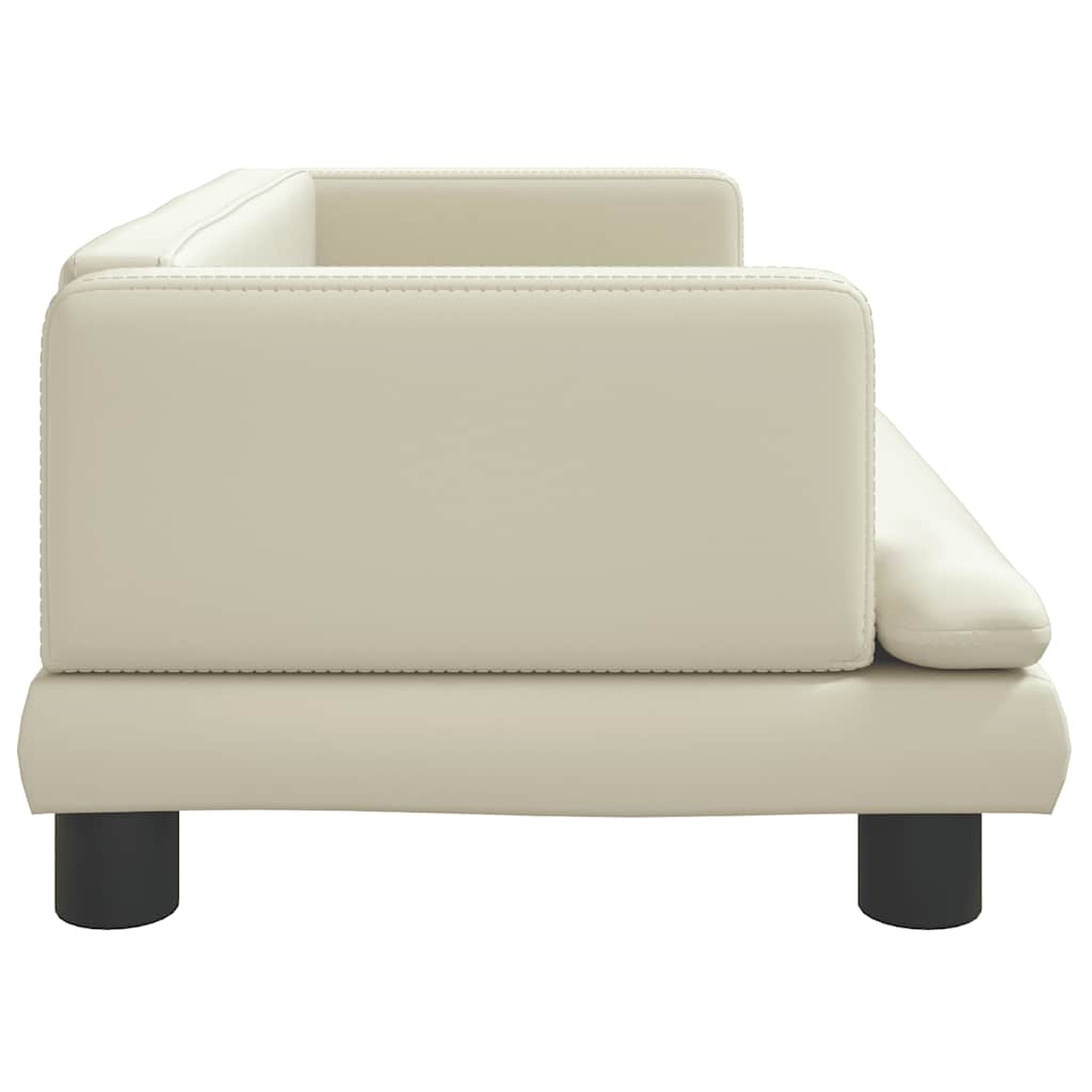 vidaXL Hundebett Creme 80x45x30 cm Kunstleder - Image 4