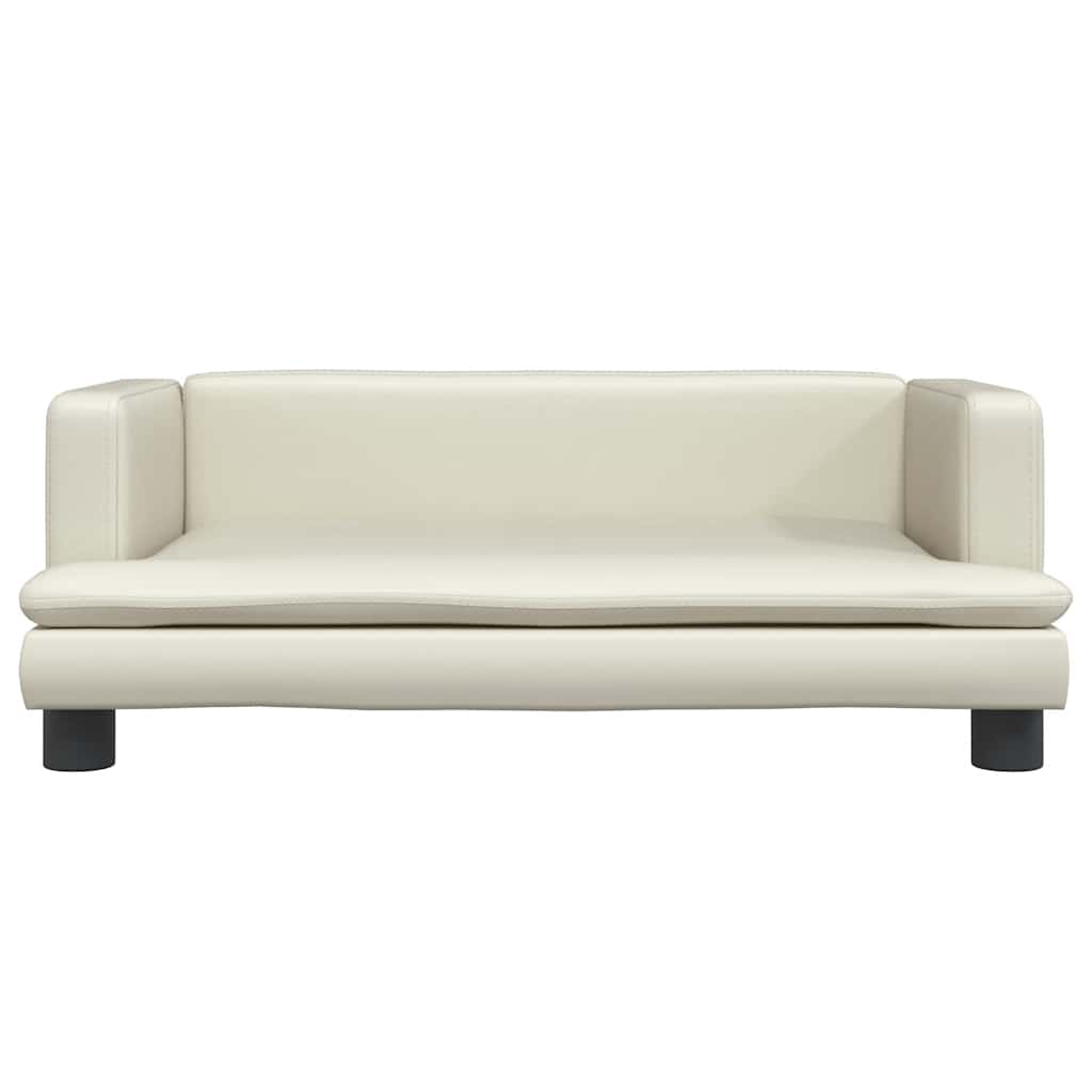 vidaXL Hundebett Creme 80x45x30 cm Kunstleder - Image 3