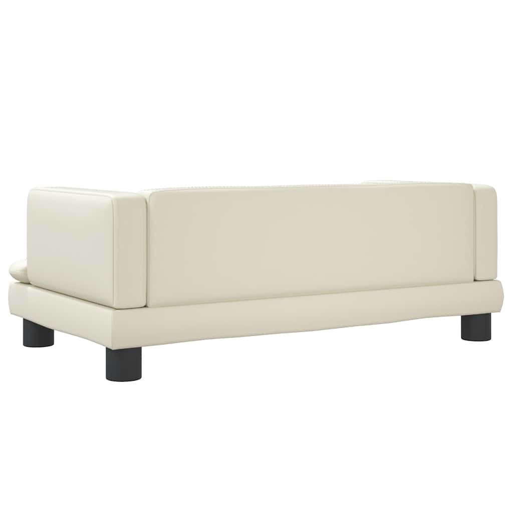 vidaXL Hundebett Creme 80x45x30 cm Kunstleder - Image 5