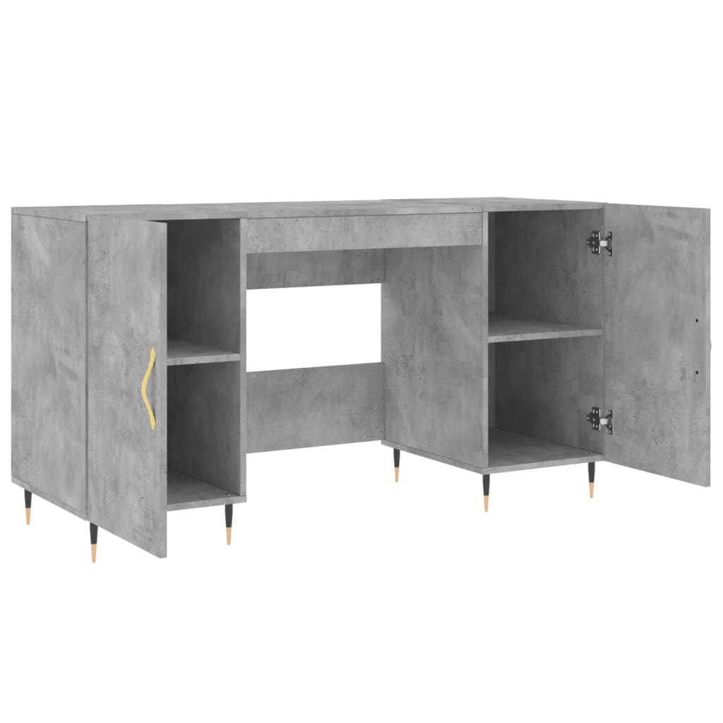 vidaXL Schreibtisch Betongrau 140x50x75 cm Holzwerkstoff - Image 5