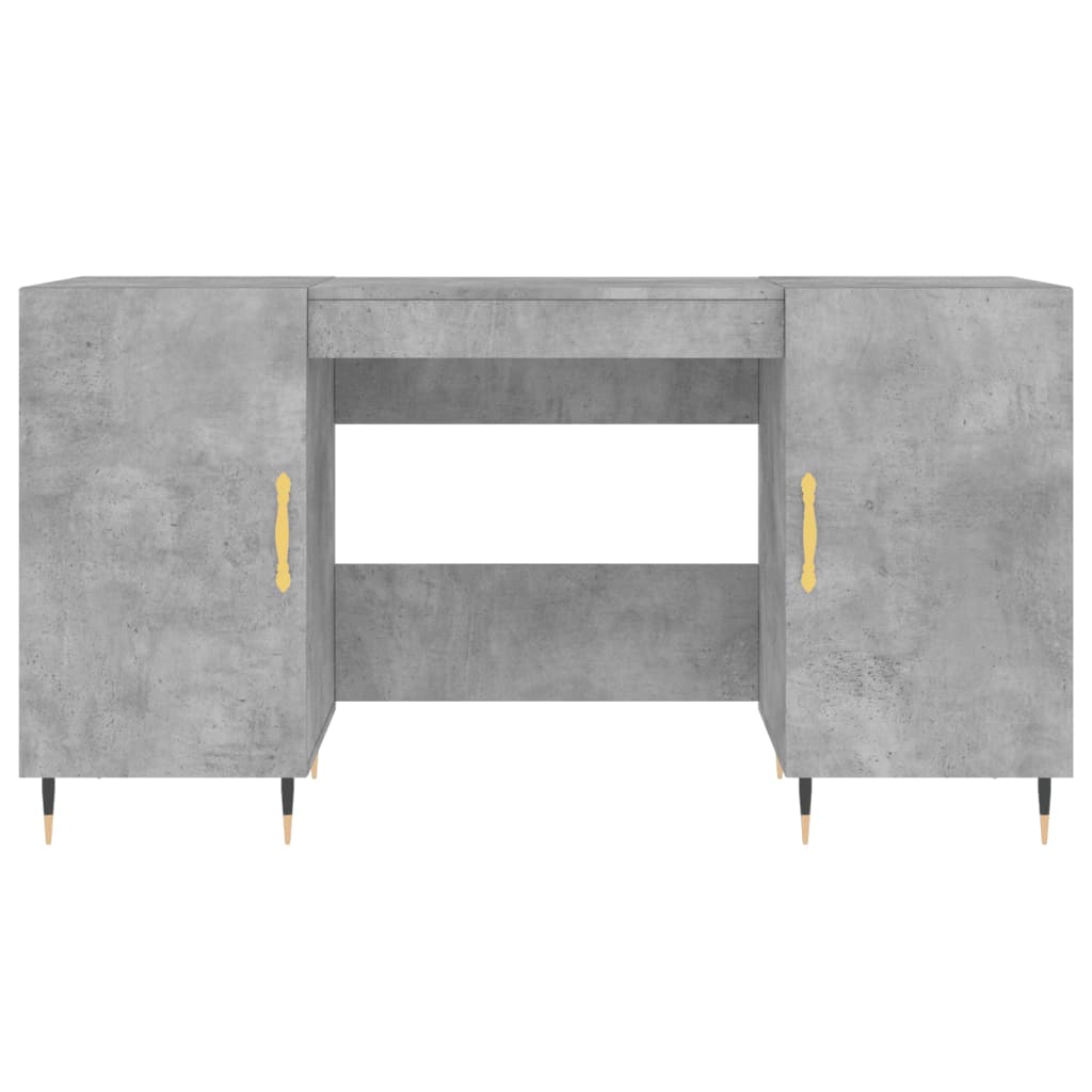 vidaXL Schreibtisch Betongrau 140x50x75 cm Holzwerkstoff - Image 6
