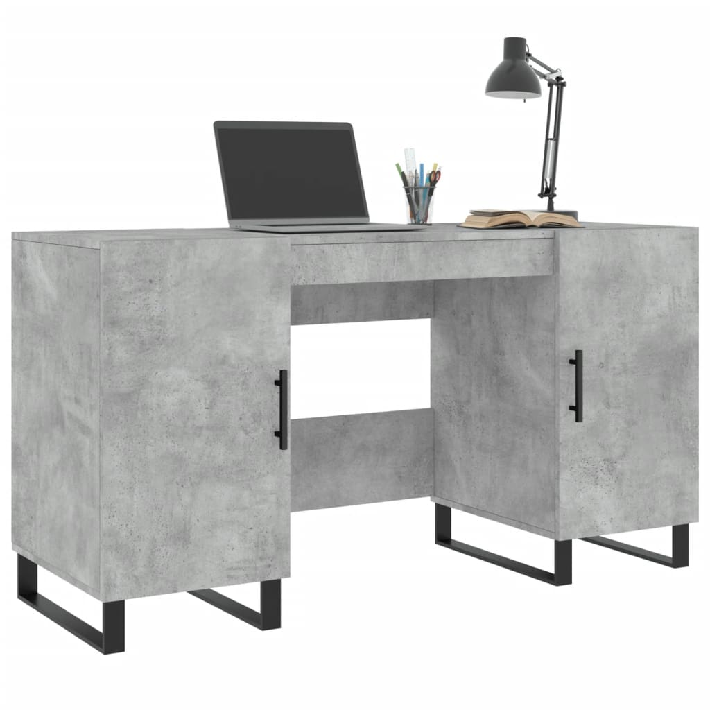 vidaXL Schreibtisch Betongrau 140x50x75 cm Holzwerkstoff - Image 3