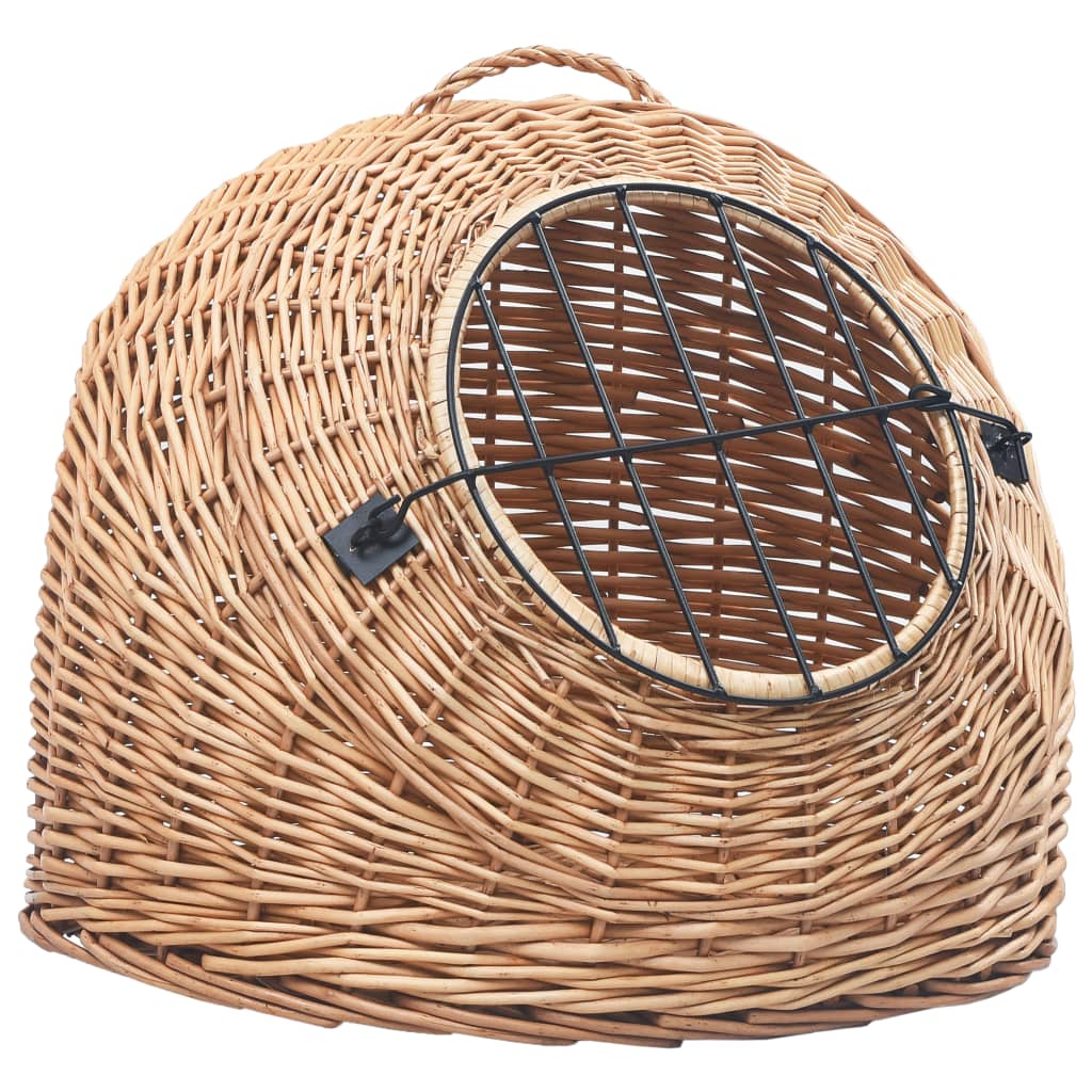vidaXL Katzen-Transportkorb 60x45x45 cm Natürliche Weide - Image 3
