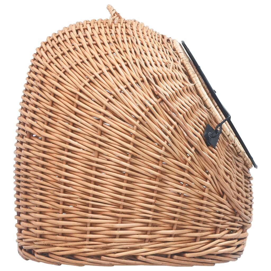 vidaXL Katzen-Transportkorb 60x45x45 cm Natürliche Weide - Image 6