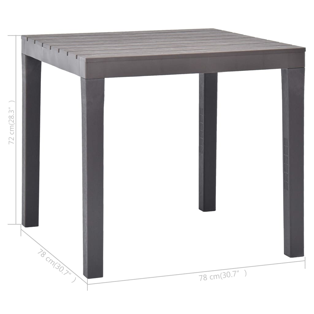 vidaXL Table de jardin Moka 78x78x72 cm Plastique - Image 5