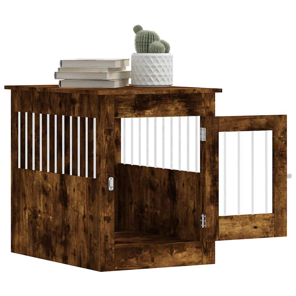 vidaXL Meuble de cage pour chiens chêne fumé 55x80x68 cm - Image 5