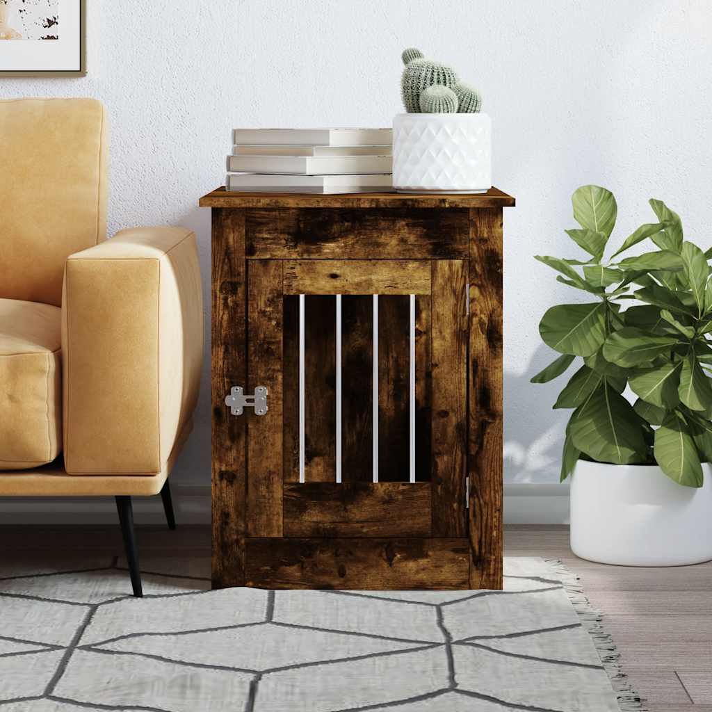 vidaXL Meuble de cage pour chiens chêne fumé 55x80x68 cm - Image 3