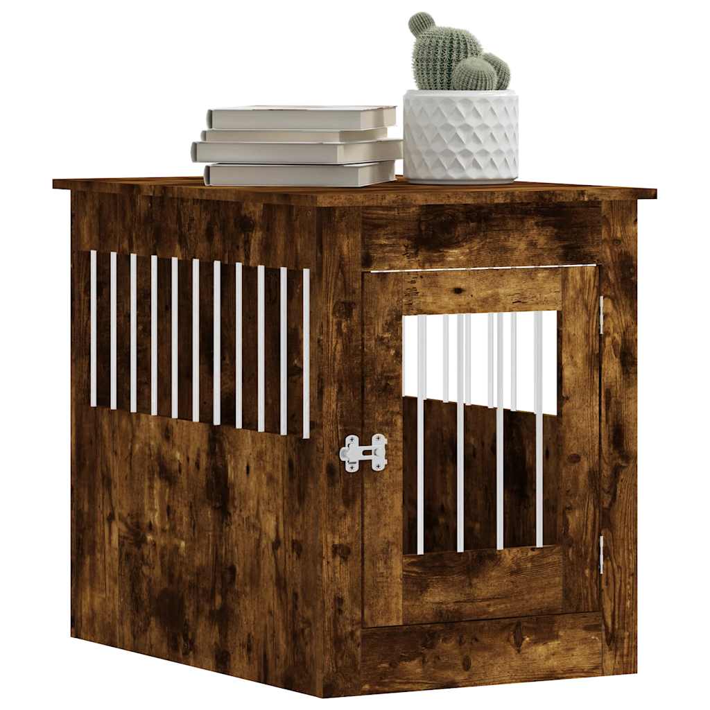 vidaXL Meuble de cage pour chiens chêne fumé 55x80x68 cm - Image 4