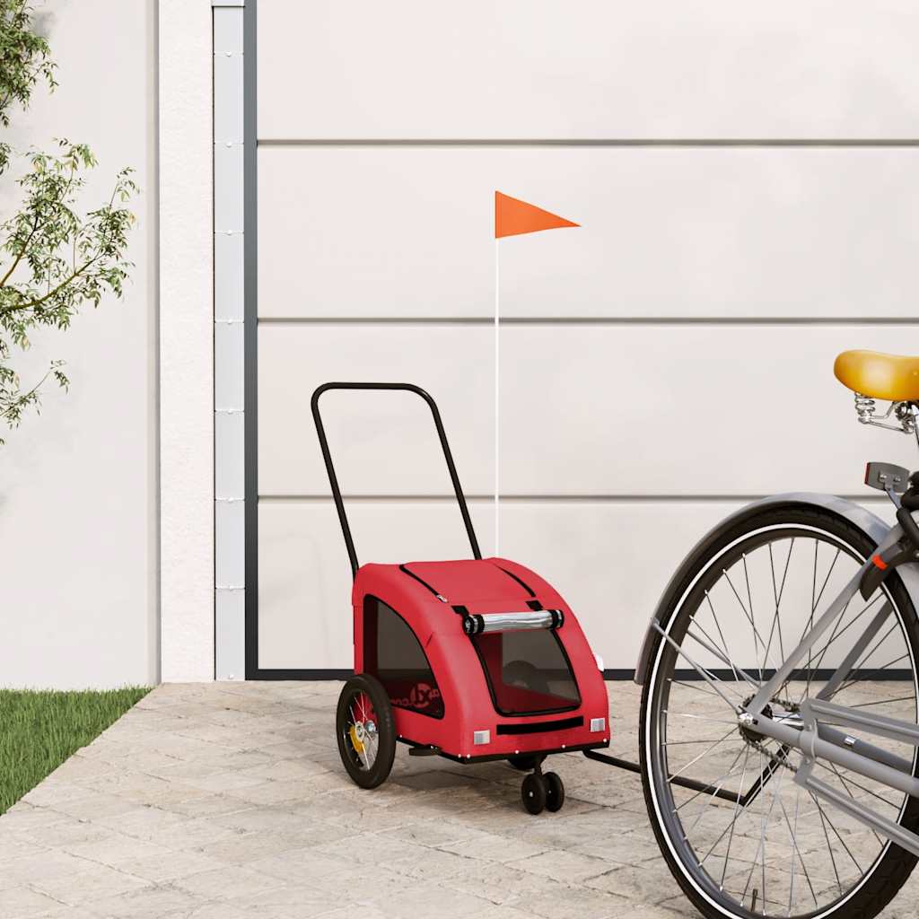 vidaXL Remorque de vélo pour animaux de compagnie rouge