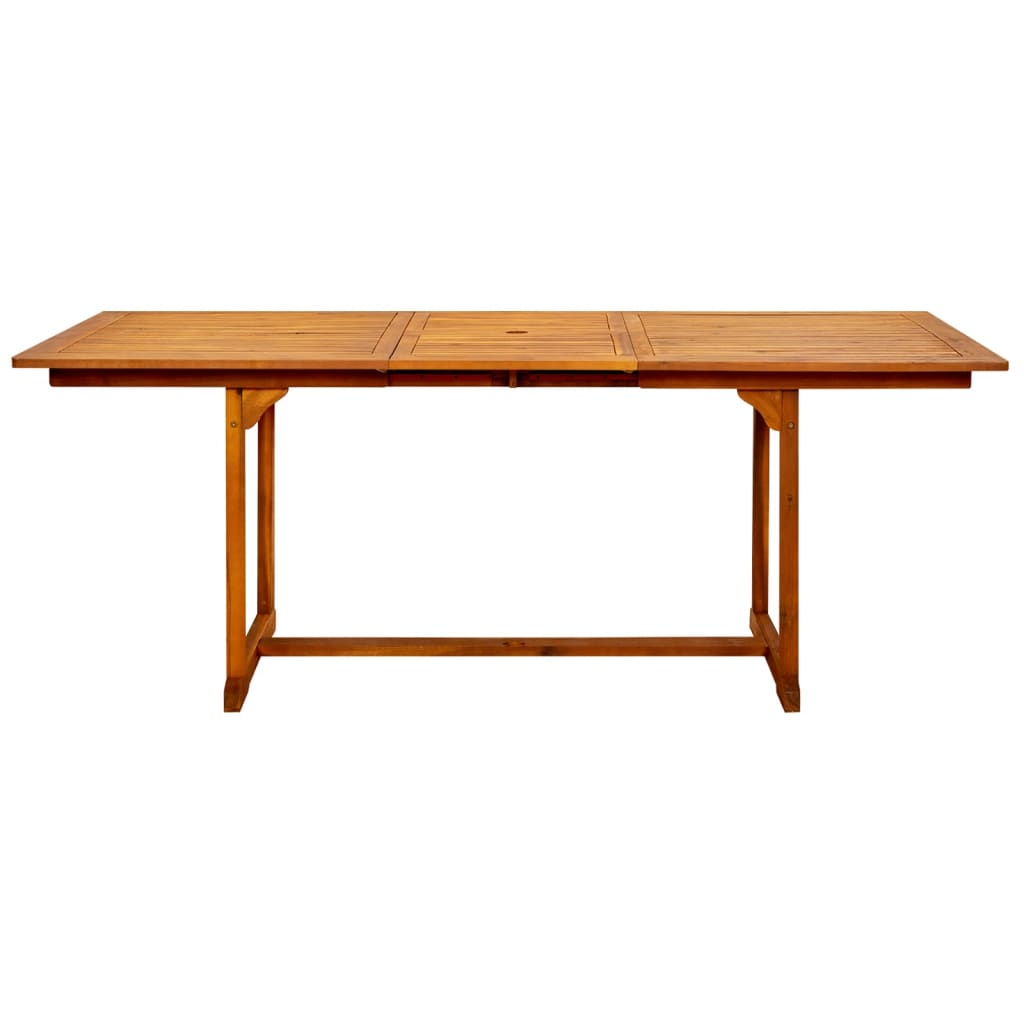 vidaXL Table à dîner de jardin (150-200)x100x75cm Bois d'acacia massif - Image 5