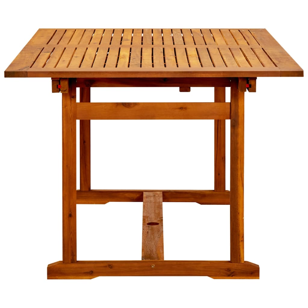 vidaXL Table à dîner de jardin (150-200)x100x75cm Bois d'acacia massif - Image 6