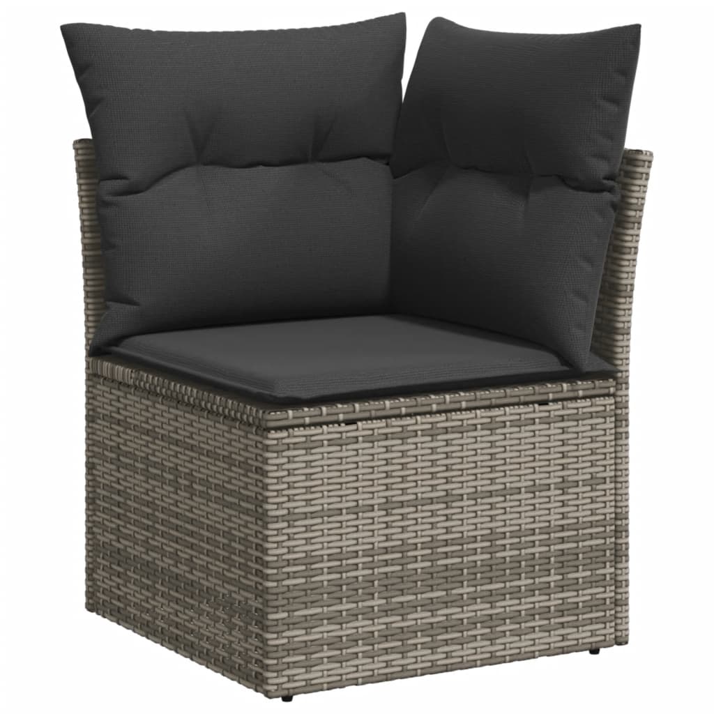 vidaXL Salon de jardin avec coussins 7 pcs gris résine tressée - Image 4