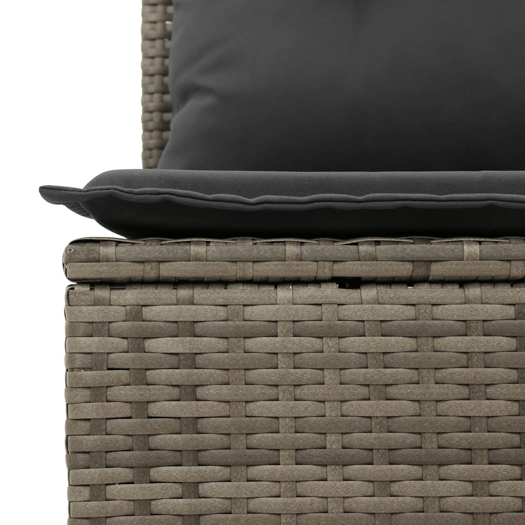 vidaXL Salon de jardin avec coussins 7 pcs gris résine tressée - Image 6