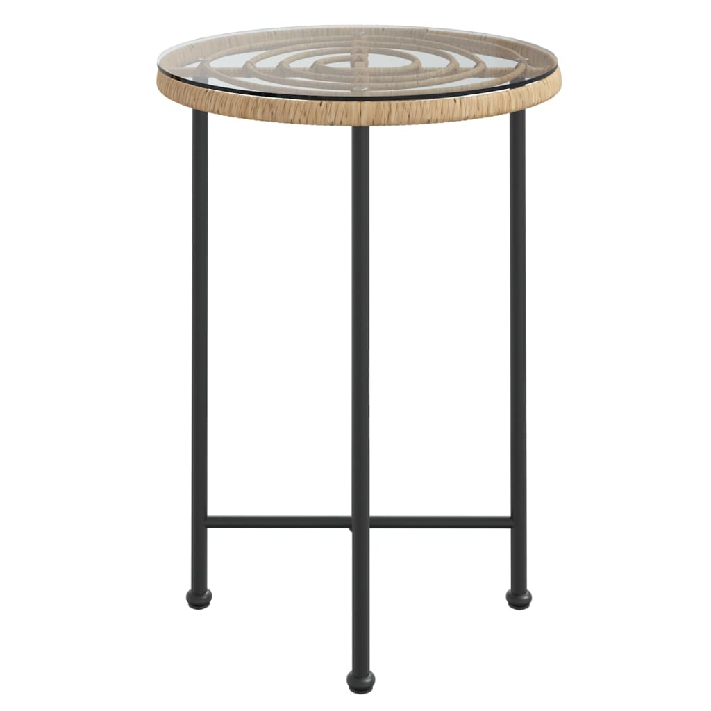 vidaXL Table de salle à manger Ø55 cm Verre trempé et acier - Image 3