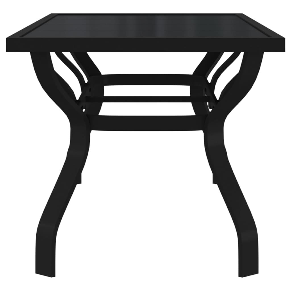 vidaXL Table de jardin Noir 180x80x70 cm Acier et verre - Image 4