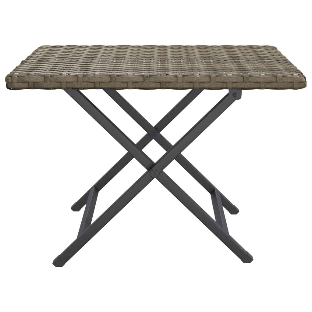 vidaXL Table pliable gris 45x35x32 cm résine tressée - Image 3