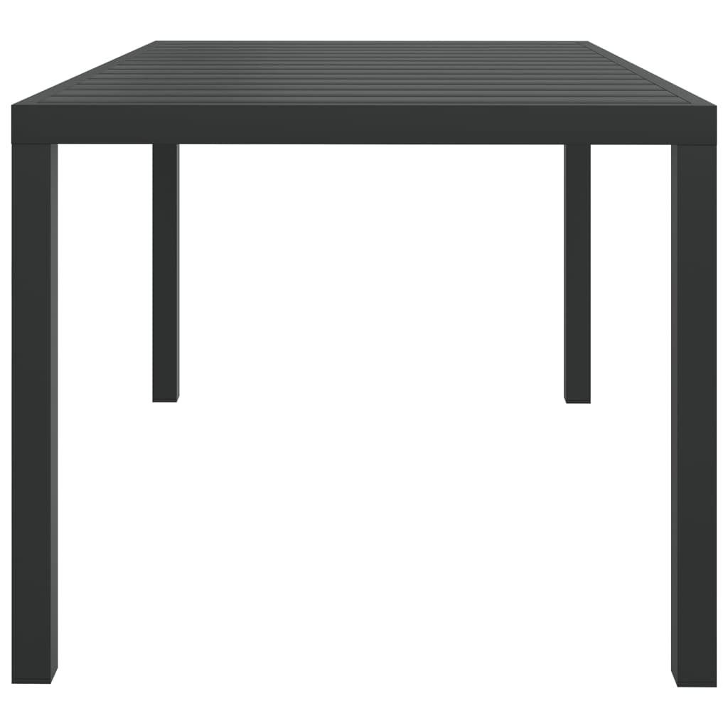 vidaXL Table de jardin noir 150 x 90 x 74 cm Aluminium et WPC - Image 3