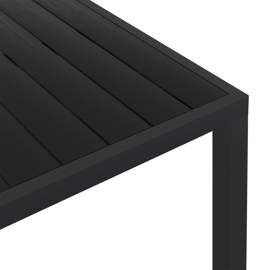 vidaXL Table de jardin noir 150 x 90 x 74 cm Aluminium et WPC - Image 4