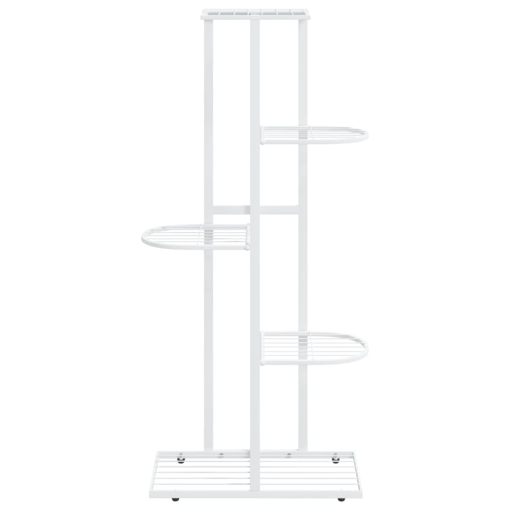 vidaXL Support pour plantes 5 niveaux 43x22x98 cm Blanc Métal - Image 3