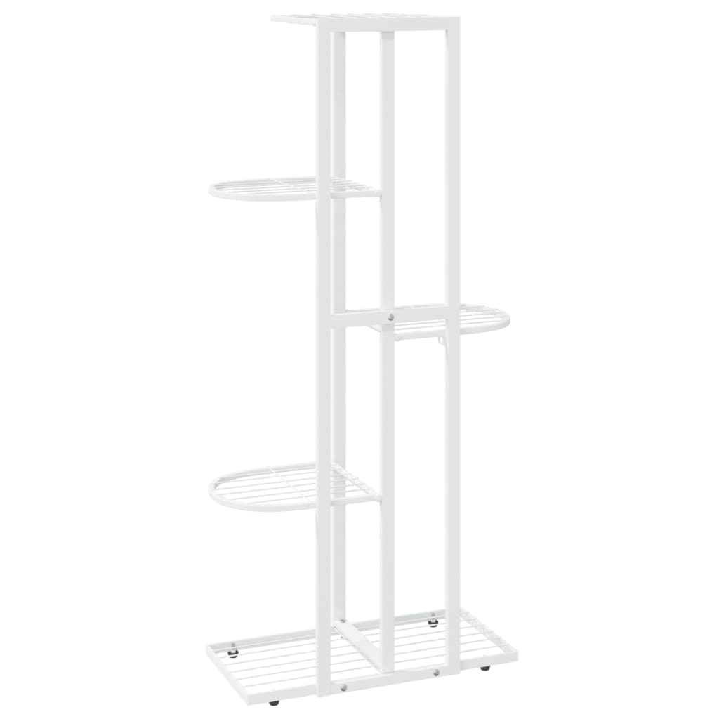 vidaXL Support pour plantes 5 niveaux 43x22x98 cm Blanc Métal - Image 5