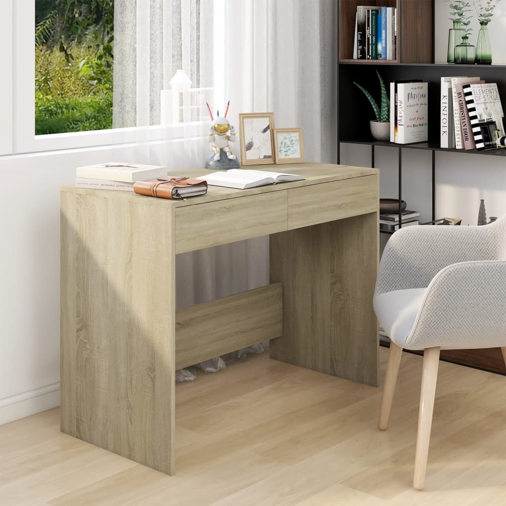 vidaXL Bureau Chêne sonoma 101x50x76,5 cm Bois d'ingénierie