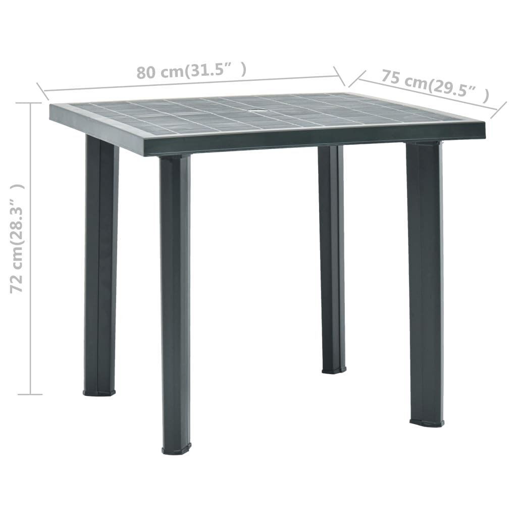 vidaXL Table de jardin Vert 80x75x72 cm Plastique - Image 5