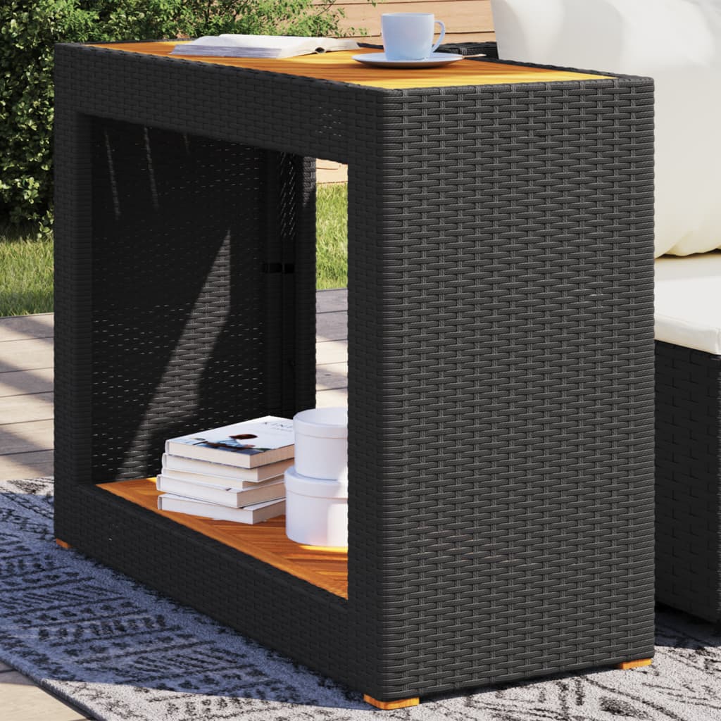 vidaXL Table d'appoint de jardin dessus en bois noir 100x40x75 cm