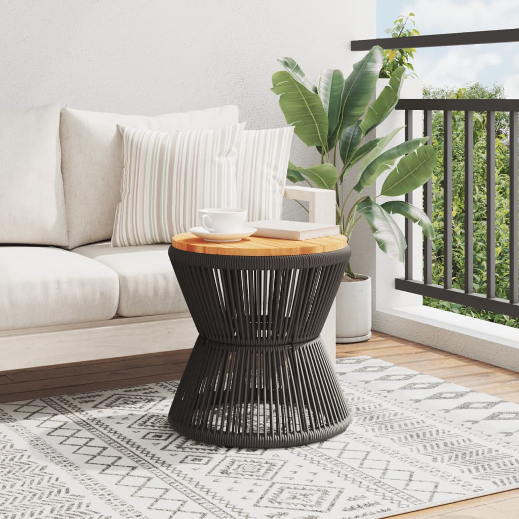 vidaXL Table basse avec base en fil de fer noir bois d'acacia massif - Image 3