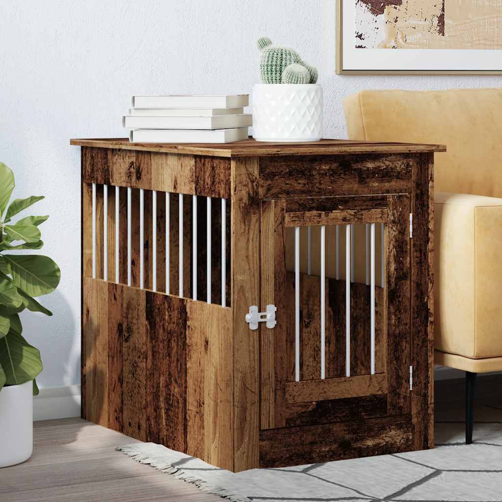 vidaXL Meuble de cage chiens vieux bois 55x80x68 cm bois d'ingénierie - Image 3