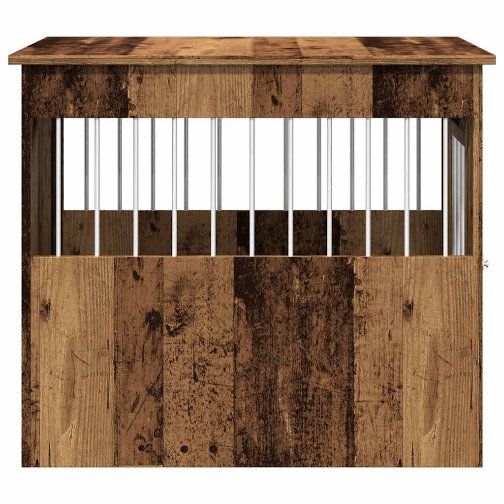 vidaXL Meuble de cage chiens vieux bois 55x80x68 cm bois d'ingénierie - Image 6