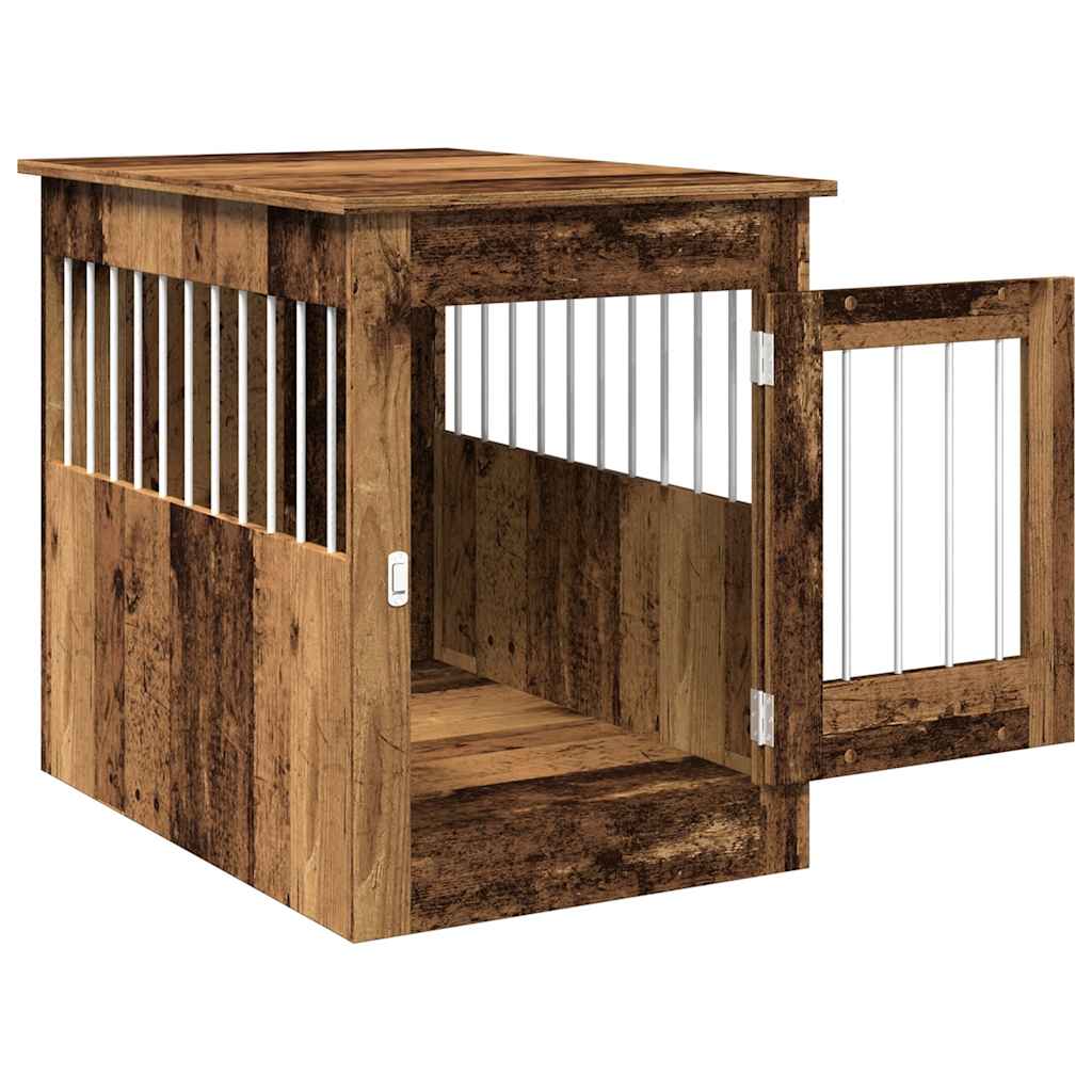 vidaXL Meuble de cage chiens vieux bois 55x80x68 cm bois d'ingénierie - Image 5